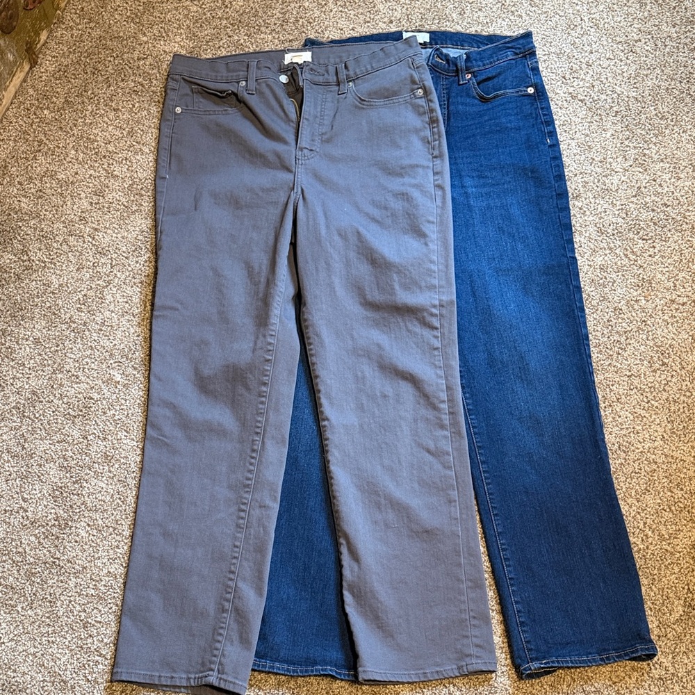 Two-Pair Maurice’s Sculpt Straight Leg Jeans - Gray & Dark Blue